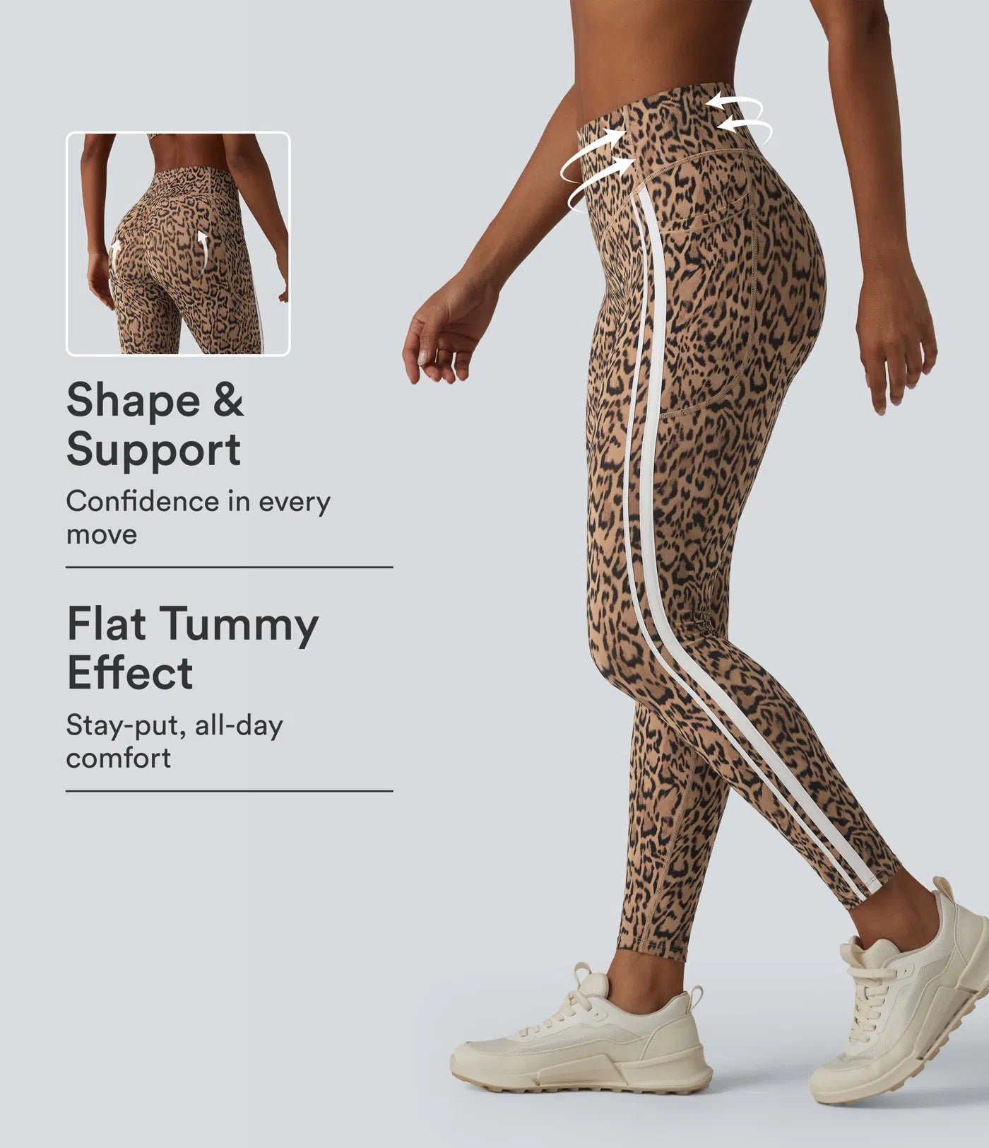 Leopard Print High Waisted Tummy Control Butt Lifting