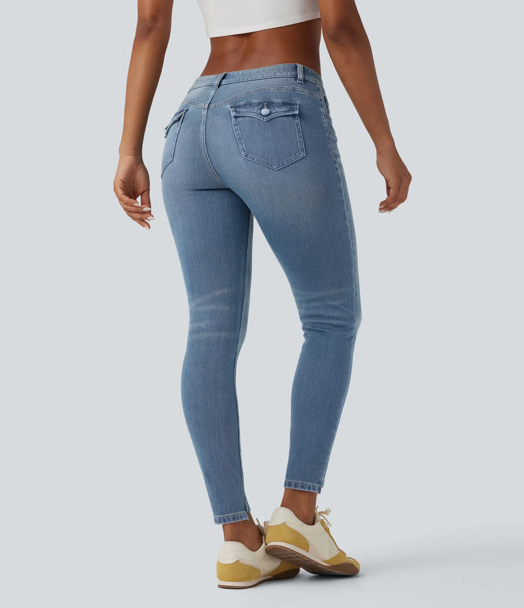 Low Rise Casual Skinny Jeans with Pockets