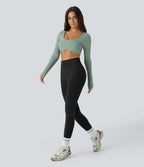 OneForm Seamless Flow Mid Rise Tummy Control Butt Lifting Yoga Leggings