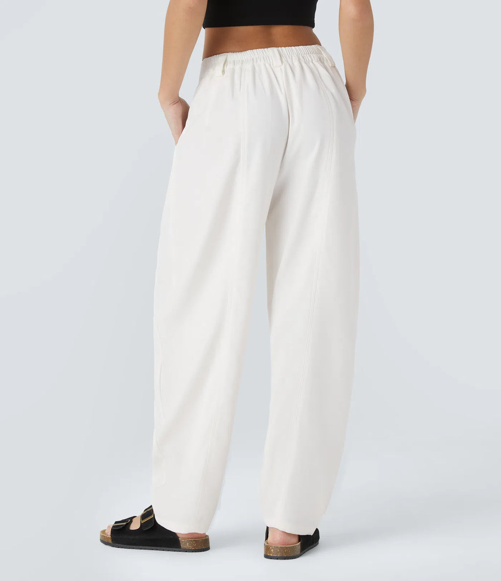 Mid Rise Pocket Barrel Leg Baggy Work Pants