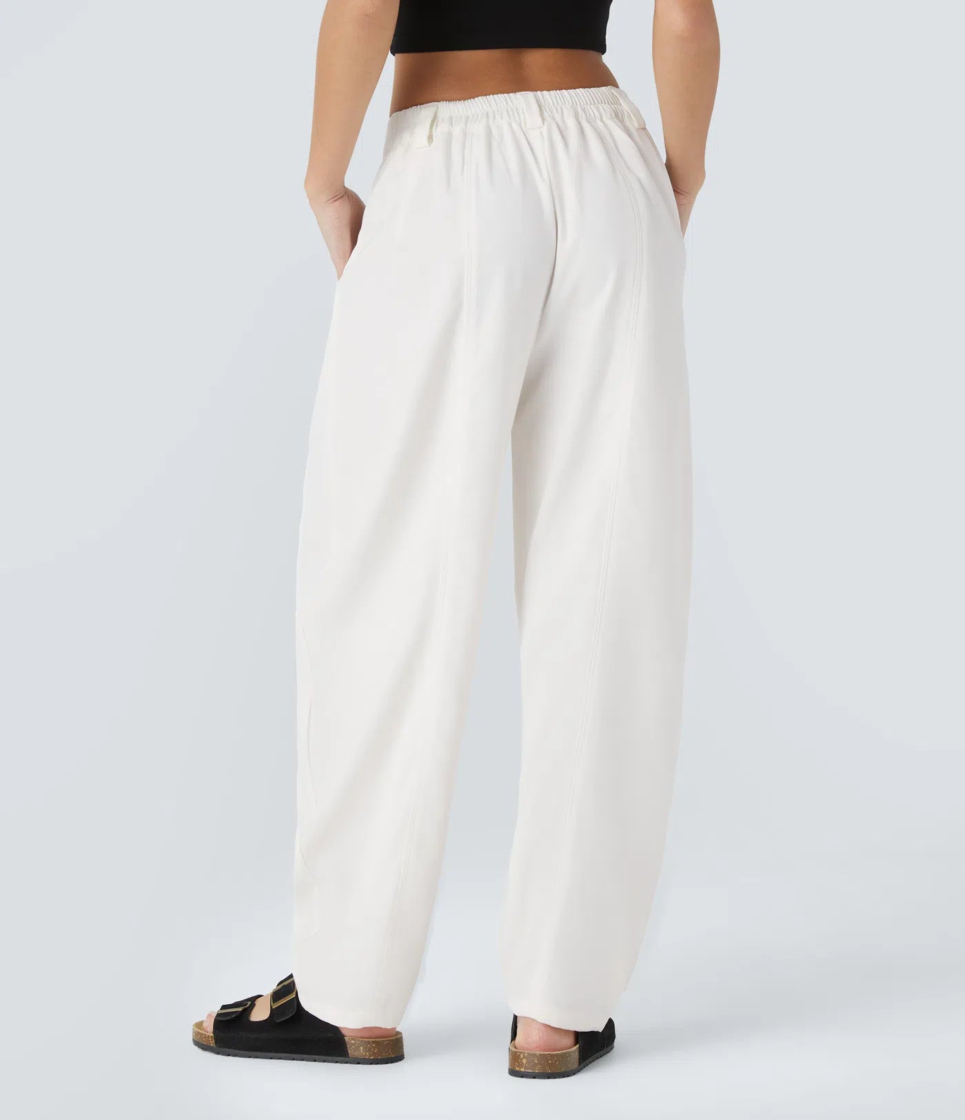 Mid Rise Pocket Barrel Leg Baggy Work Pants