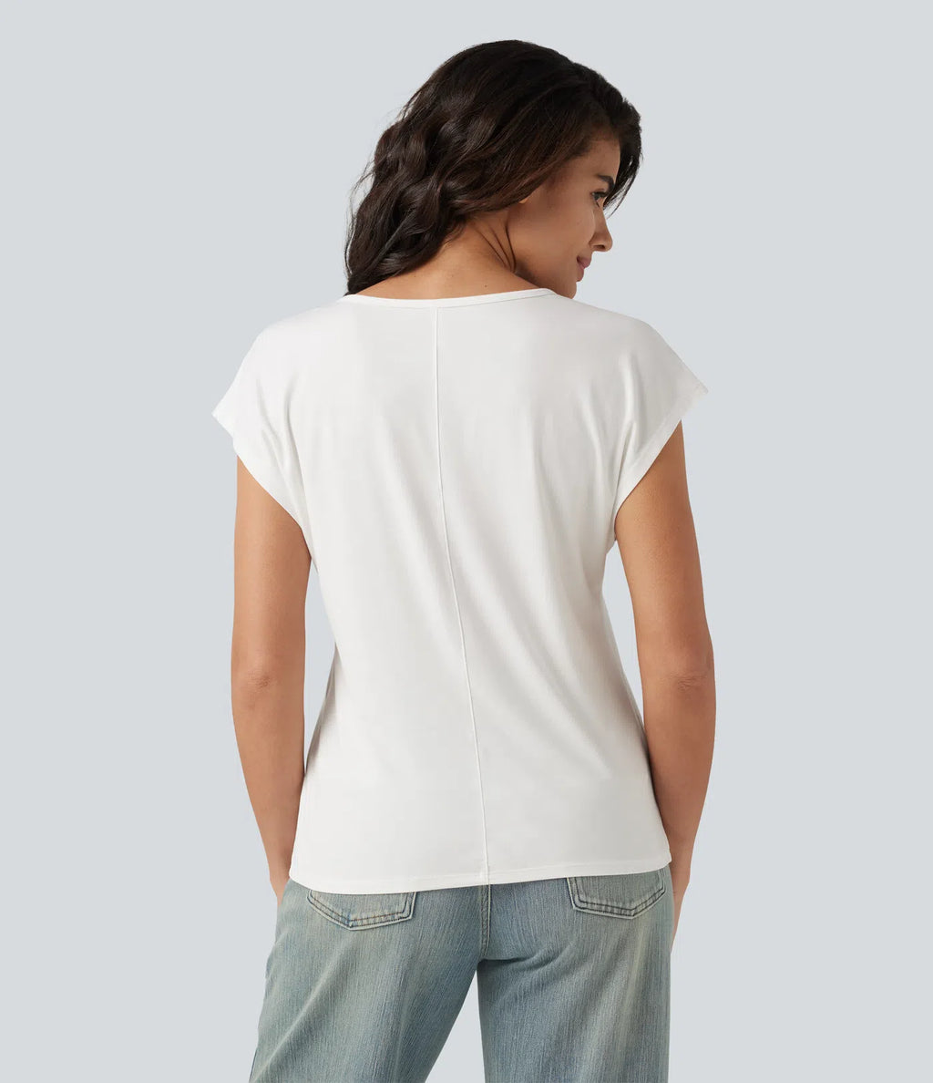 V Neck Short Sleeve Casual T-Shirt