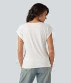 V Neck Short Sleeve Casual T-Shirt