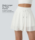 High Waisted Drawstring Contrast Mesh 2-in-1 Pocket