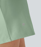 Airy Super High Waisted 2-in-1 Cool Touch Yoga Shorts 5'' with Pockets-Longer Length