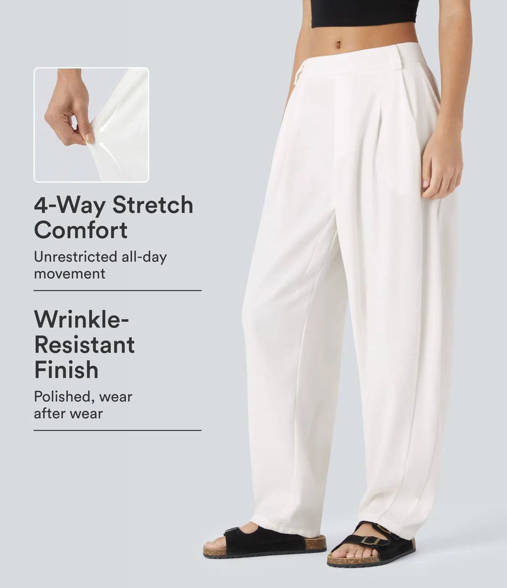 Mid Rise Pocket Barrel Leg Baggy Work Pants