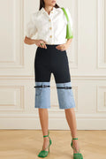 Angelica Patchwork Denim Shorts