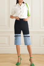 Angelica Patchwork Denim Shorts