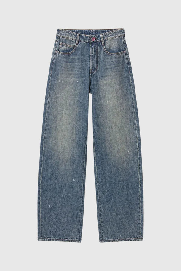 Cecile Bow Print Barrel Jeans