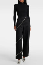 Gafna Spiral Zipper Jeans - Black
