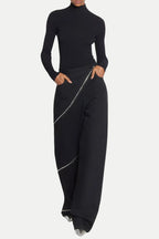 Gafna Spiral Zipper Jeans - Black