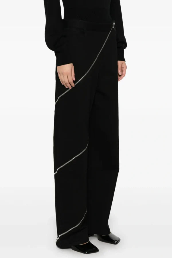 Gafna Spiral Zipper Jeans - Black