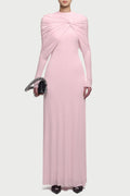 Natosha Ruched Knot Cape Maxi Dress - Pink