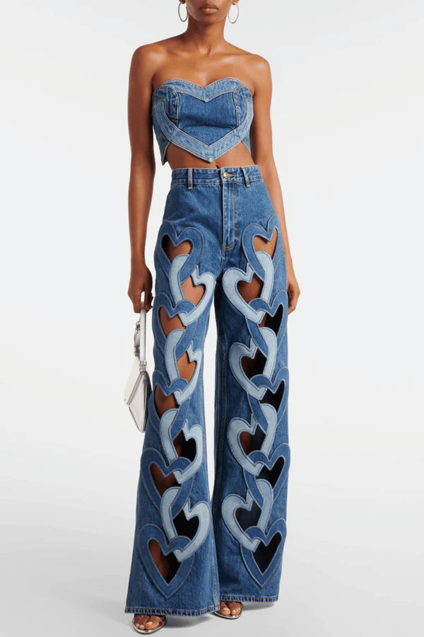 Odalys Heart Denim Top