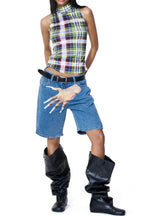 Sarai Printed Denim Shorts