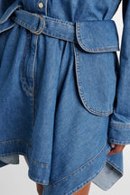 Tossi Belted Denim Mini Skirt